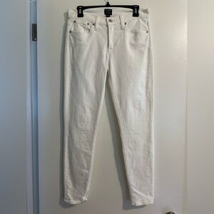 JCrew Mid Rise Skinny White Jeans